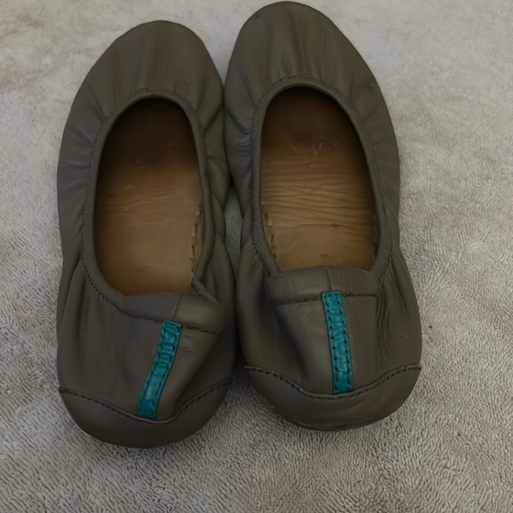 Tieks Green and Brown Flats